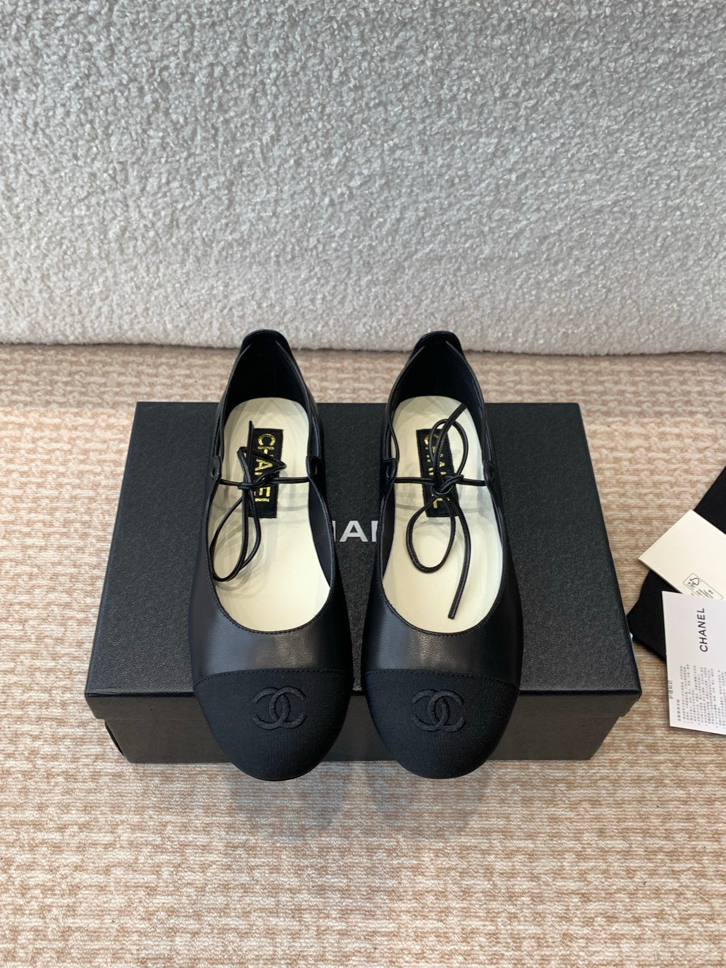 MARY JANE BALLERINA IN BLACK LAMBSKIN - 35