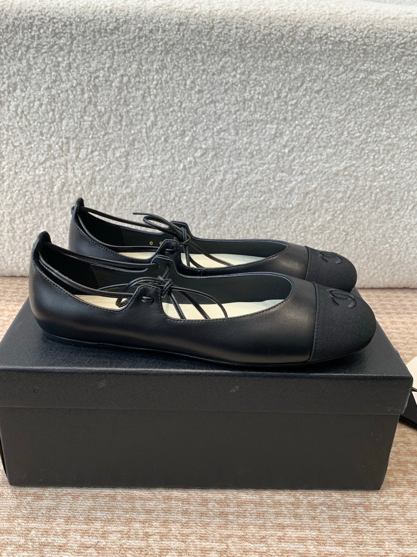 MARY JANE BALLERINA IN BLACK LAMBSKIN - 35