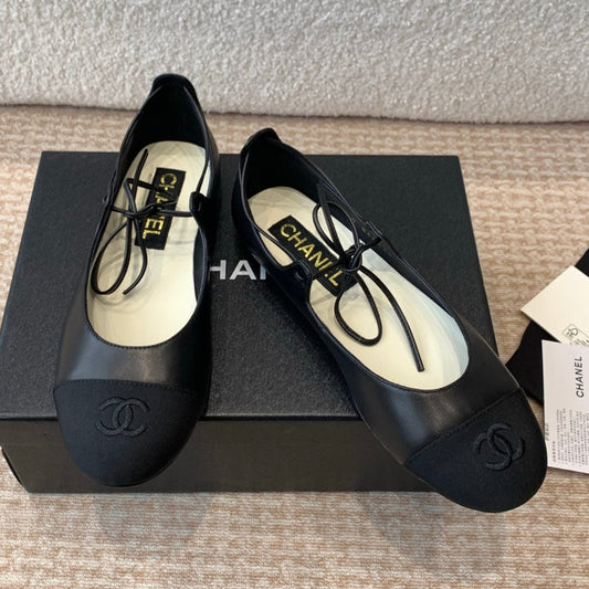 MARY JANE BALLERINA IN BLACK LAMBSKIN - 35