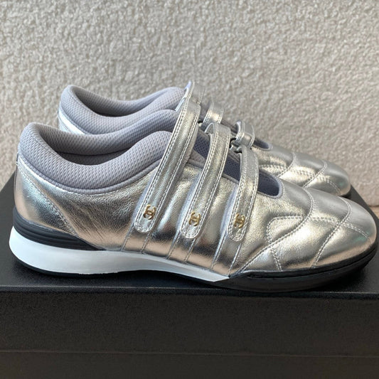 MARY JANE SNEAKERS IN SILVER LAMBSKIN - 35