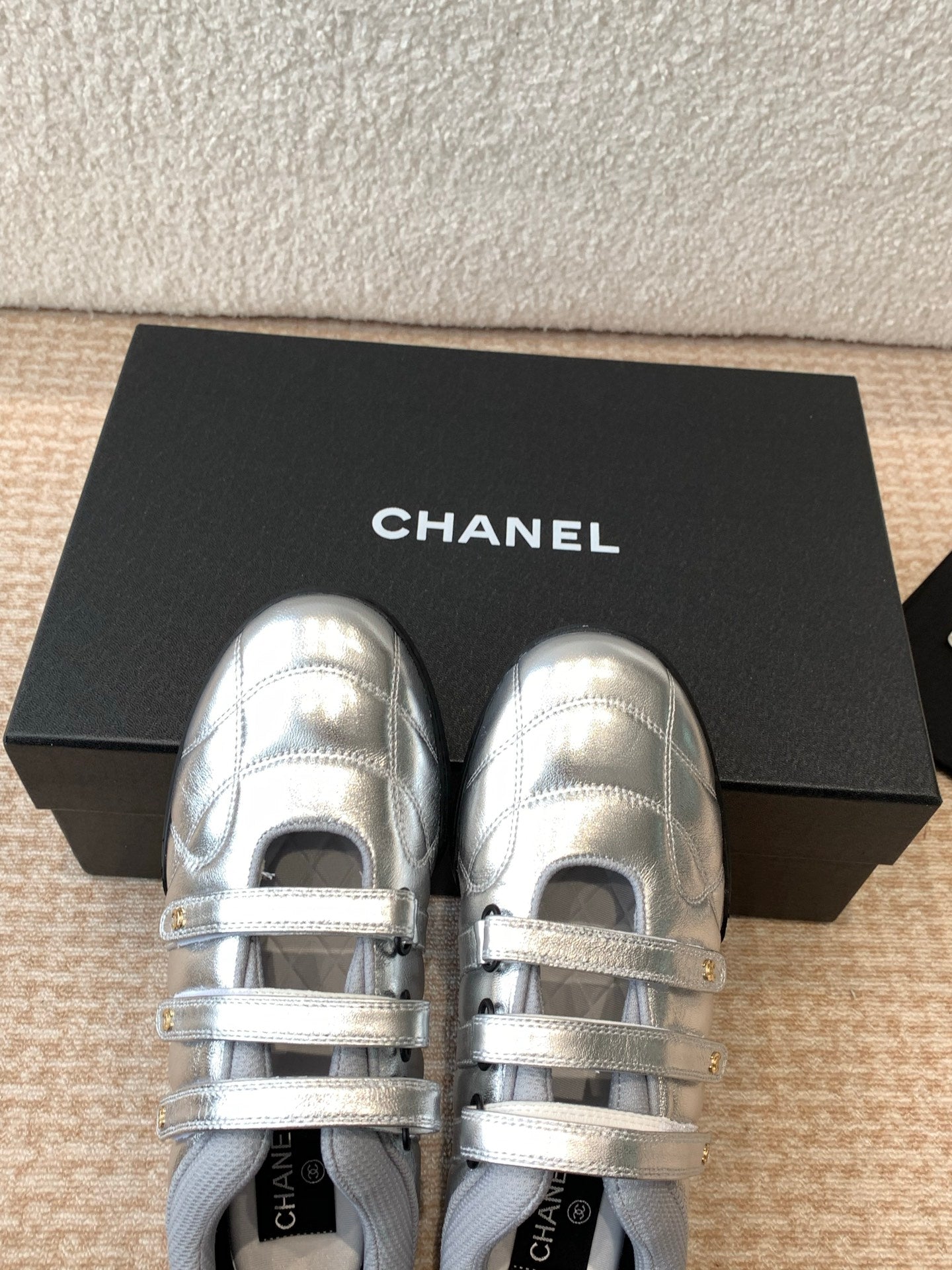 MARY JANE SNEAKERS IN SILVER LAMBSKIN - 35