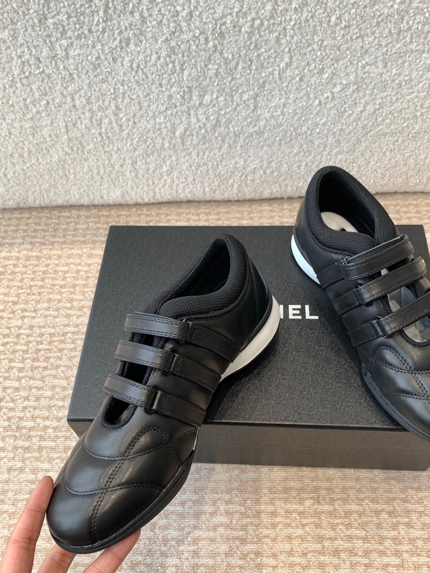 MARY JANE SNEAKERS IN BLACK LAMBSKIN - 35