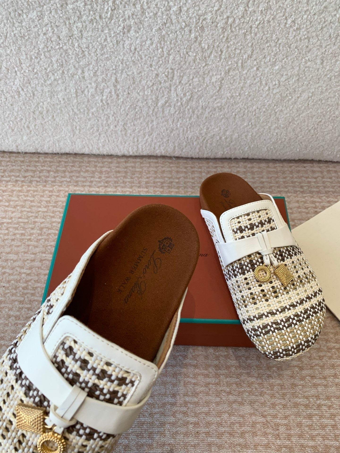 BUBBLE IN MULTICOLOR RAFFIA MIX WHITE LAMBSKIN GOLD HARDWARE - 35