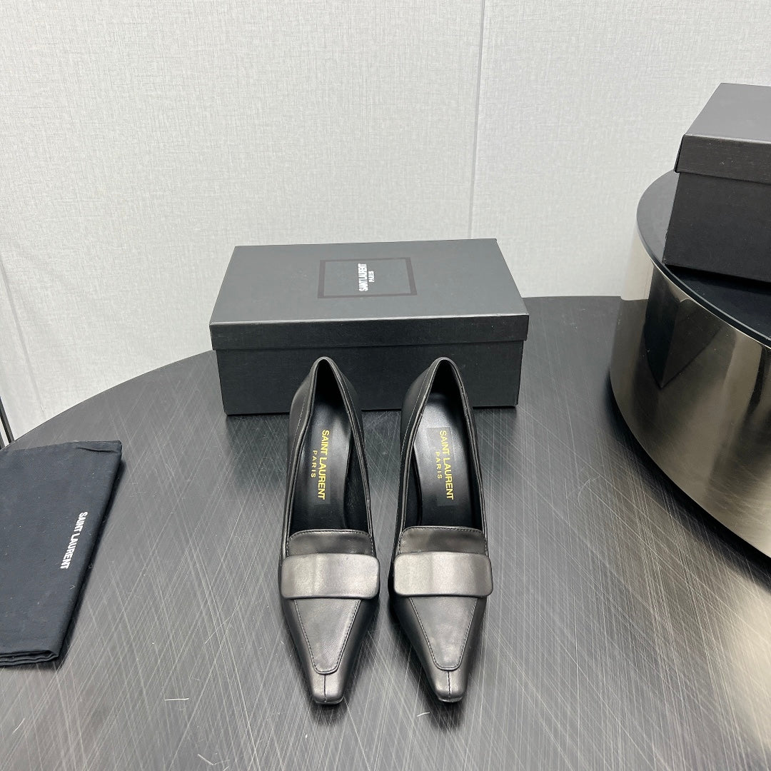 D'ORSAY PUMPS IN BLACK SMOOTH LAMBSKIN - 34