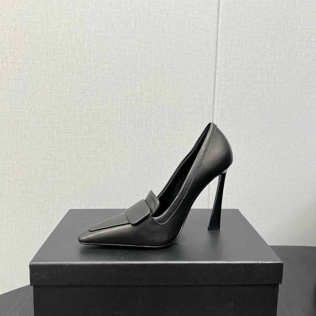 D'ORSAY PUMPS IN BLACK SMOOTH LAMBSKIN - 34