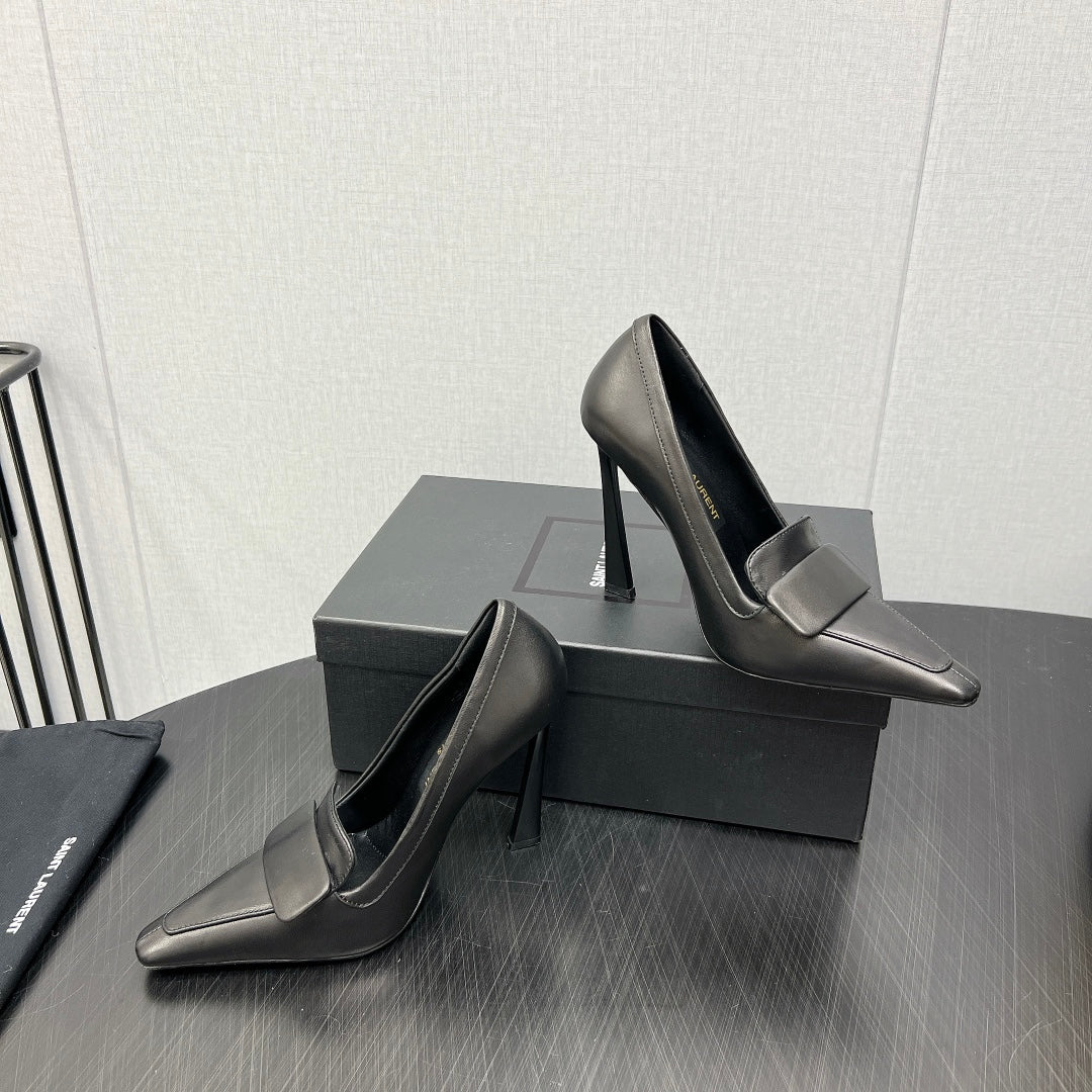 D'ORSAY PUMPS IN BLACK SMOOTH LAMBSKIN - 34