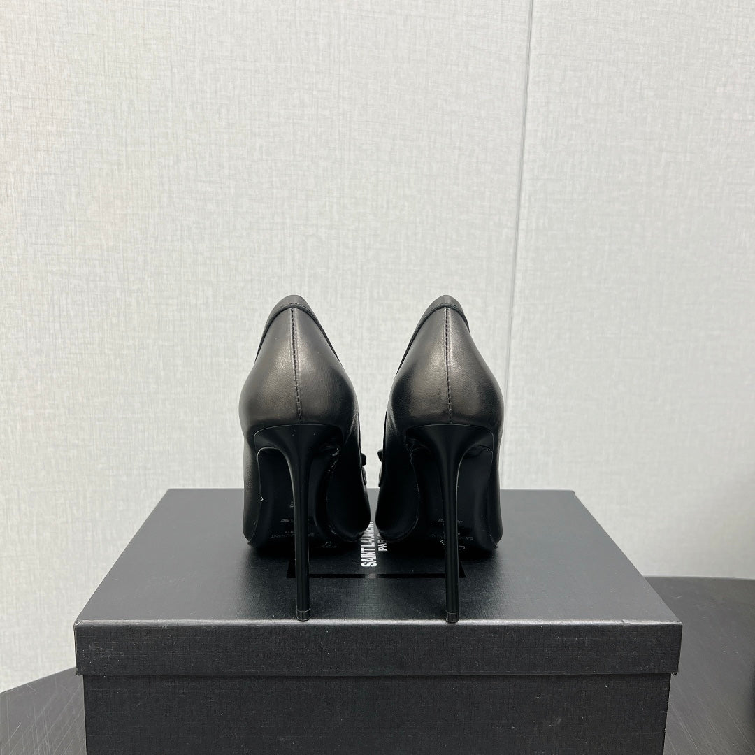D'ORSAY PUMPS IN BLACK SMOOTH LAMBSKIN - 34