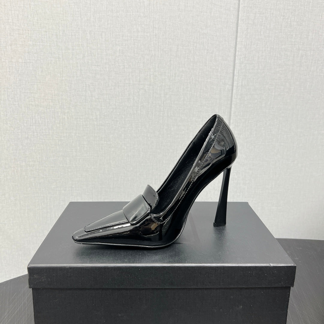 D'ORSAY PUMPS IN BLACK GLOSSY CALFSKIN - 34