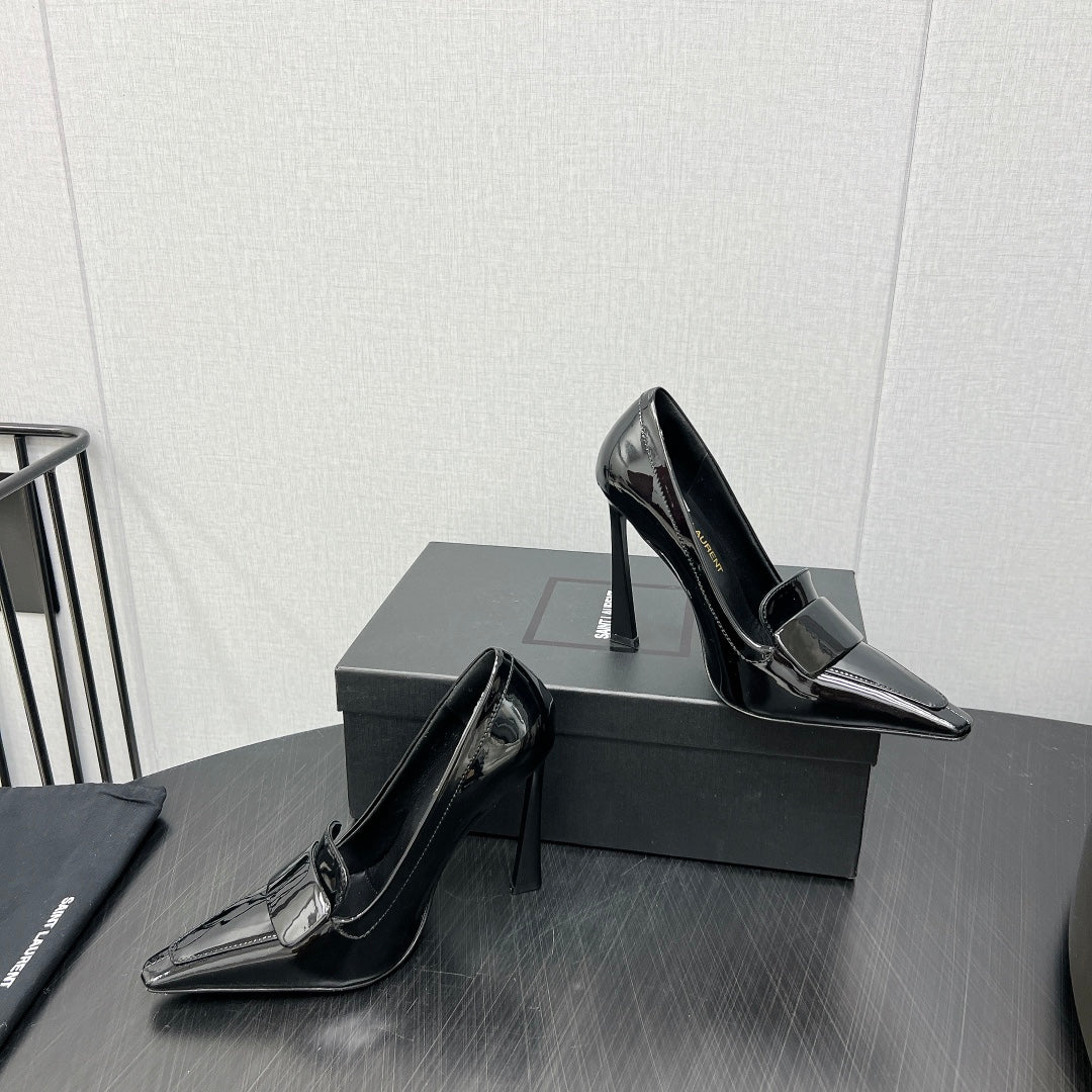 D'ORSAY PUMPS IN BLACK GLOSSY CALFSKIN - 34