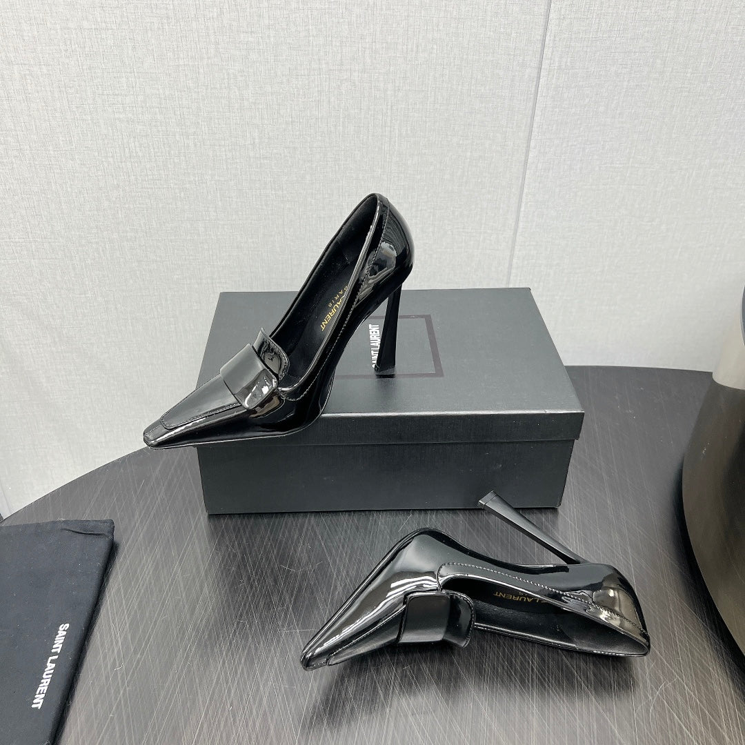 D'ORSAY PUMPS IN BLACK GLOSSY CALFSKIN - 34