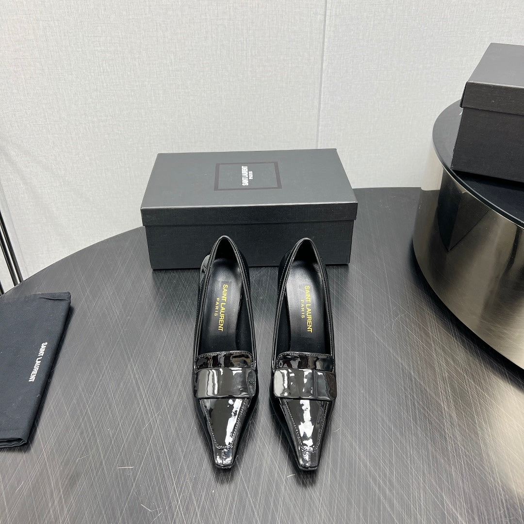 D'ORSAY PUMPS IN BLACK GLOSSY CALFSKIN - 34