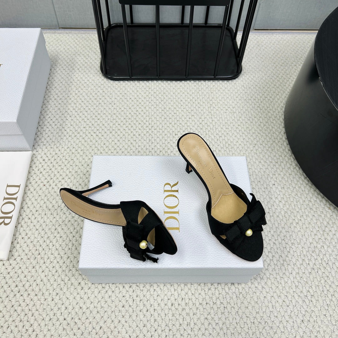 HIGH ADIORABLE MULE IN BLACK FABRIC - 35