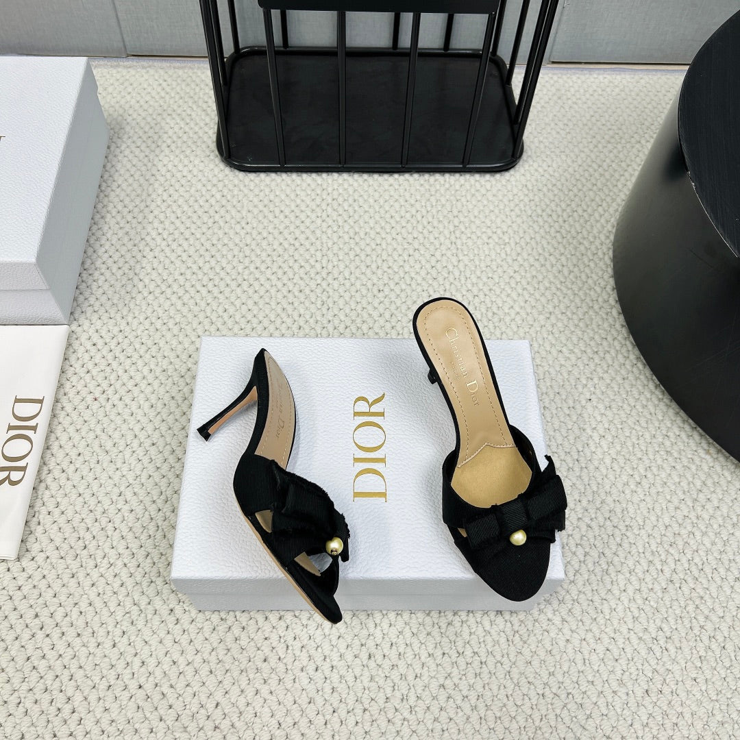 HIGH ADIORABLE MULE IN BLACK FABRIC - 35