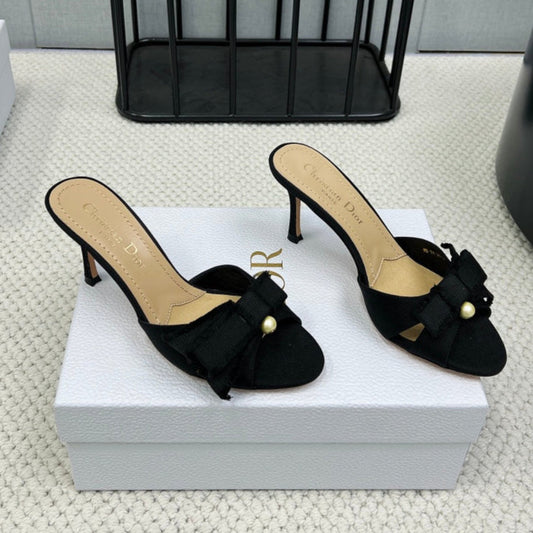 HIGH ADIORABLE MULE IN BLACK FABRIC - 35