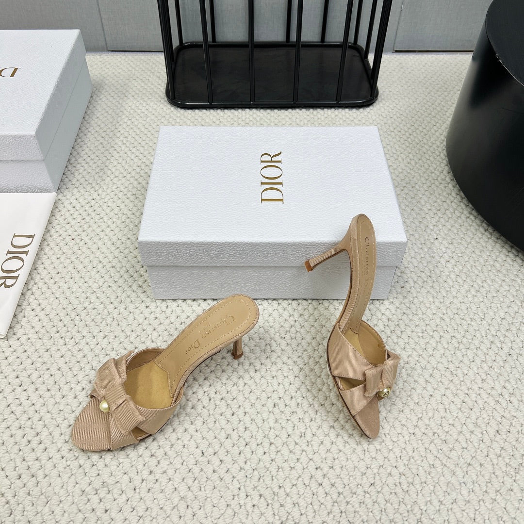 HIGH ADIORABLE MULE IN BISQUE BEIGE FABRIC - 35