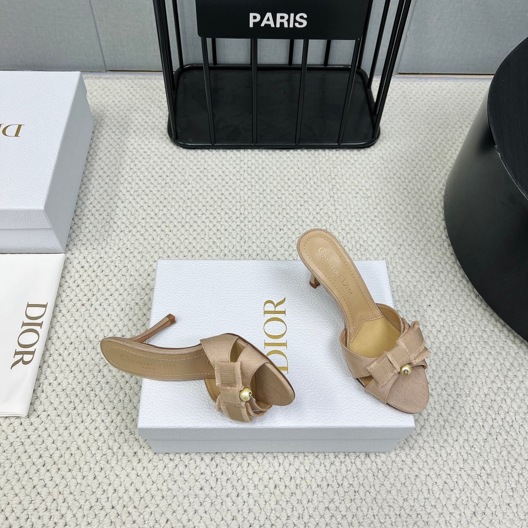 HIGH ADIORABLE MULE IN BISQUE BEIGE FABRIC - 35