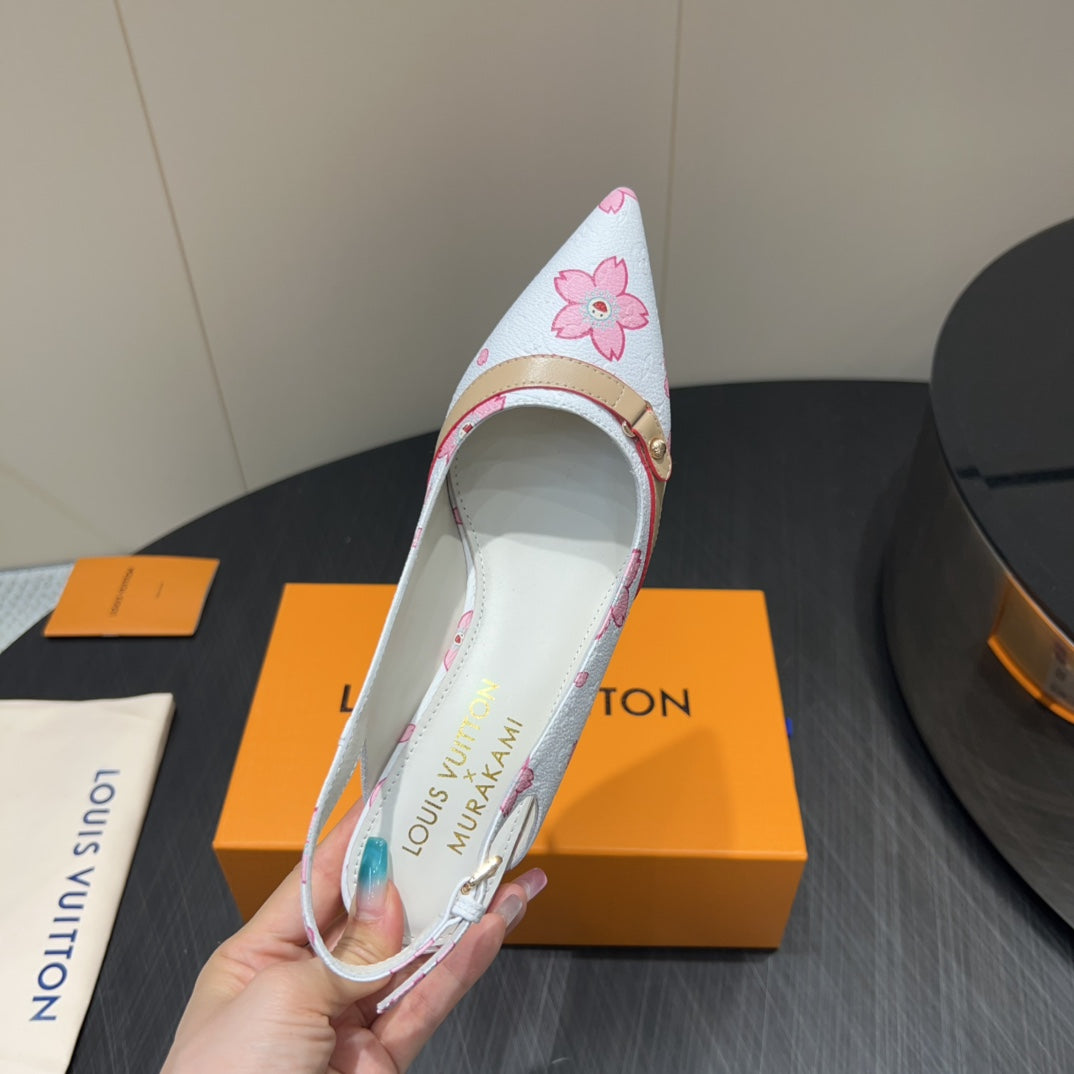 LV HIGH SLINGBACK 25S 55 MM IN WHITE CALFSKIN - 35
