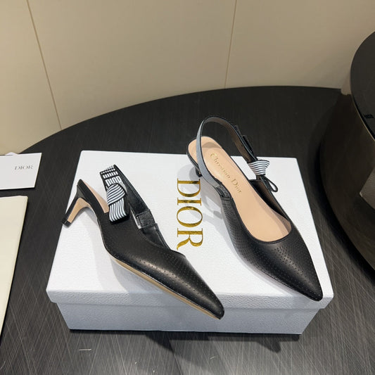 DIOR HIGH SLINGBACK 25S 50 MM IN BLACK CALFSKIN - 35