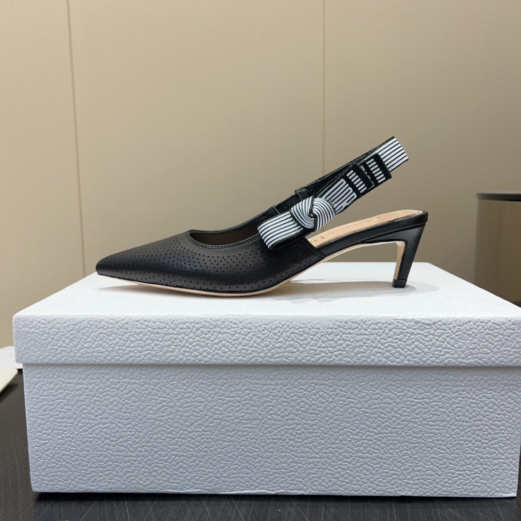 DIOR HIGH SLINGBACK 25S 50 MM IN BLACK CALFSKIN - 35