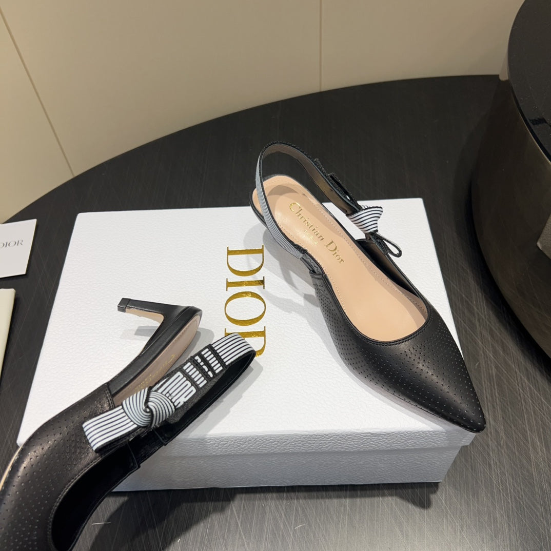 DIOR HIGH SLINGBACK 25S 50 MM IN BLACK CALFSKIN - 35