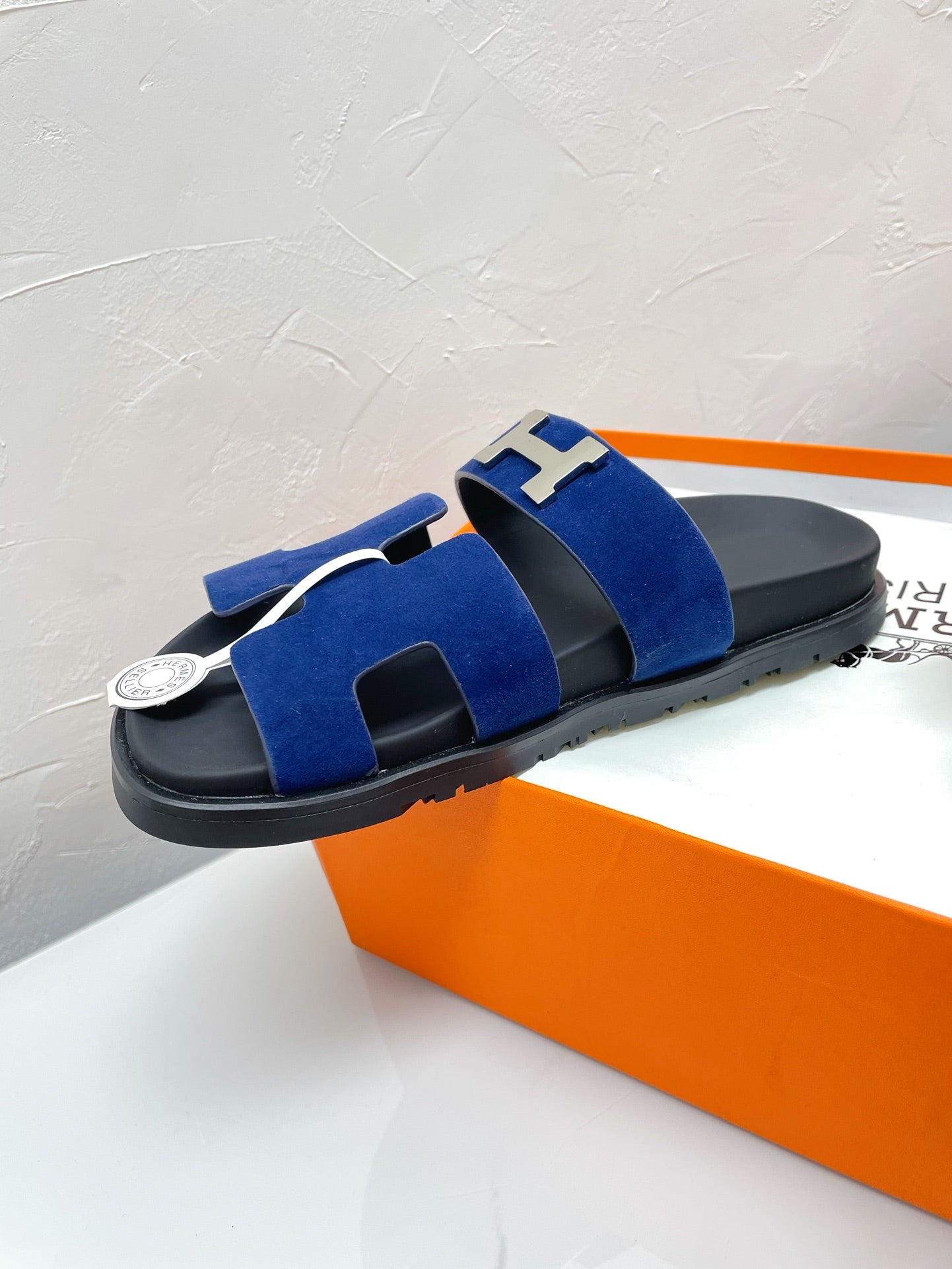 CHYPRE SANDAL AZURE SUEDE WITH H BUCKLE - 34