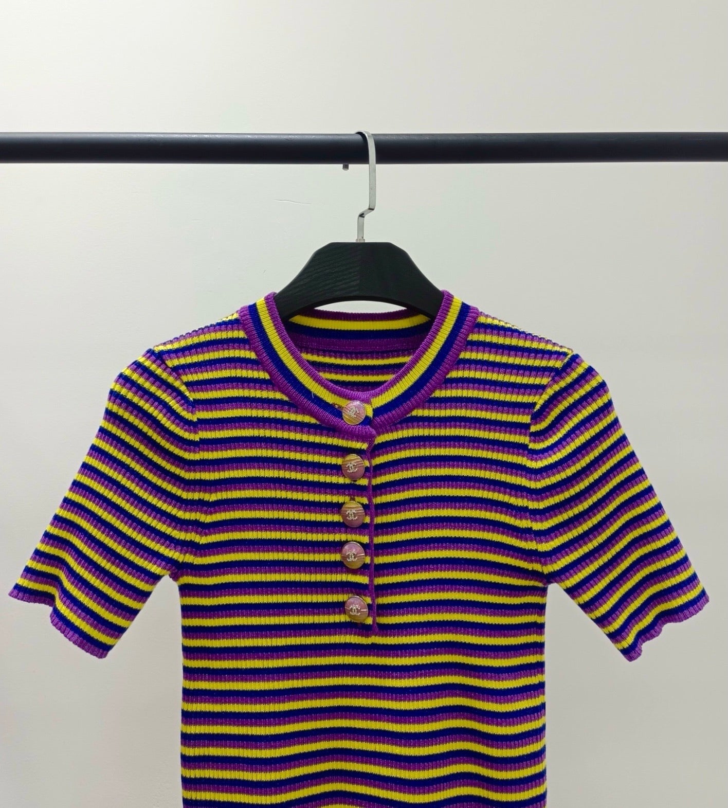 CHANEL 26S SHORT SLEEVE KNIT T-SHIRT STYLE 1226