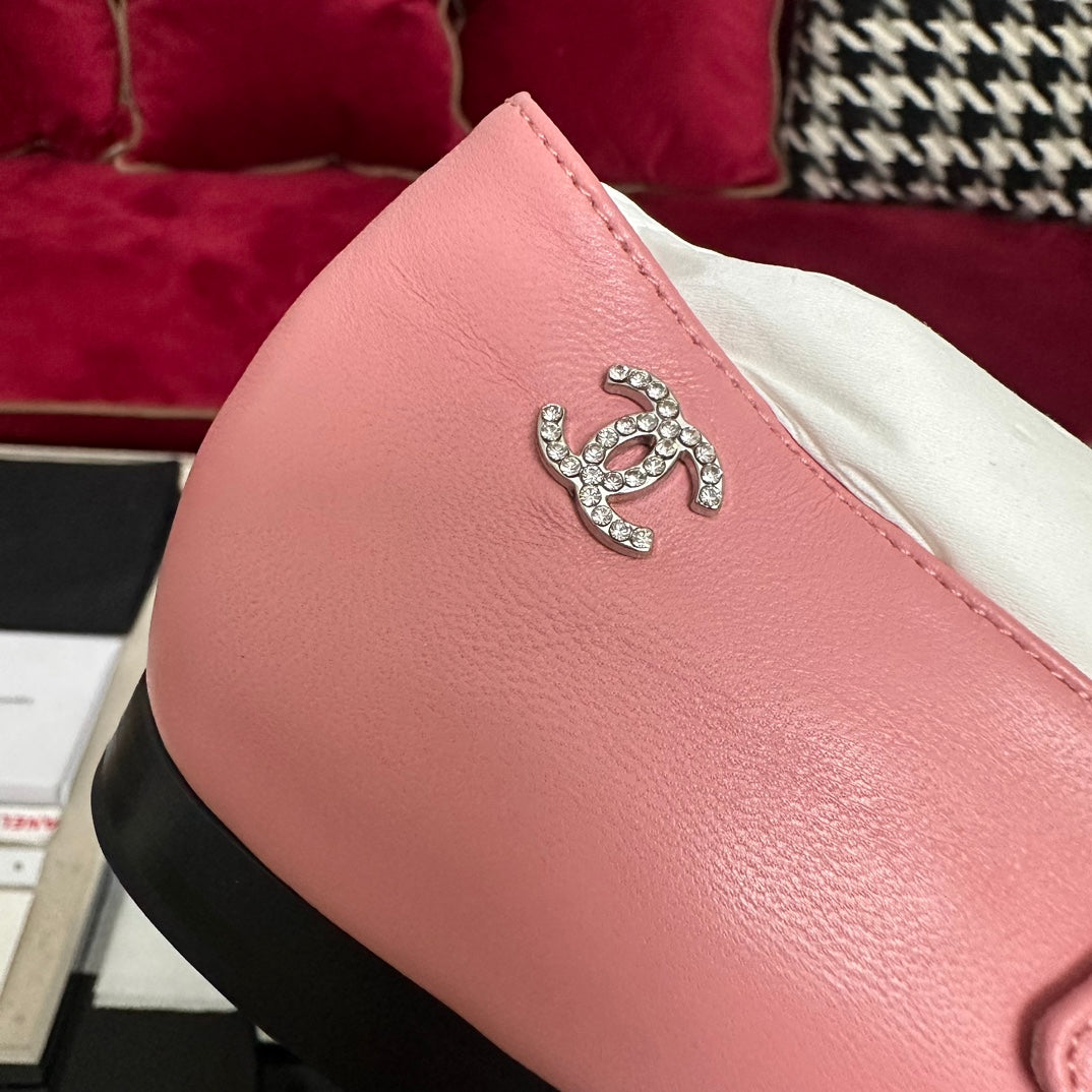 MARY JANE HOT PINK CALFSKIN AND BLACK SATIN - 35