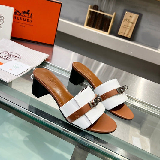 GIGI 50 SANDAL TAWNY MIX WHITE CALFSKIN - 35