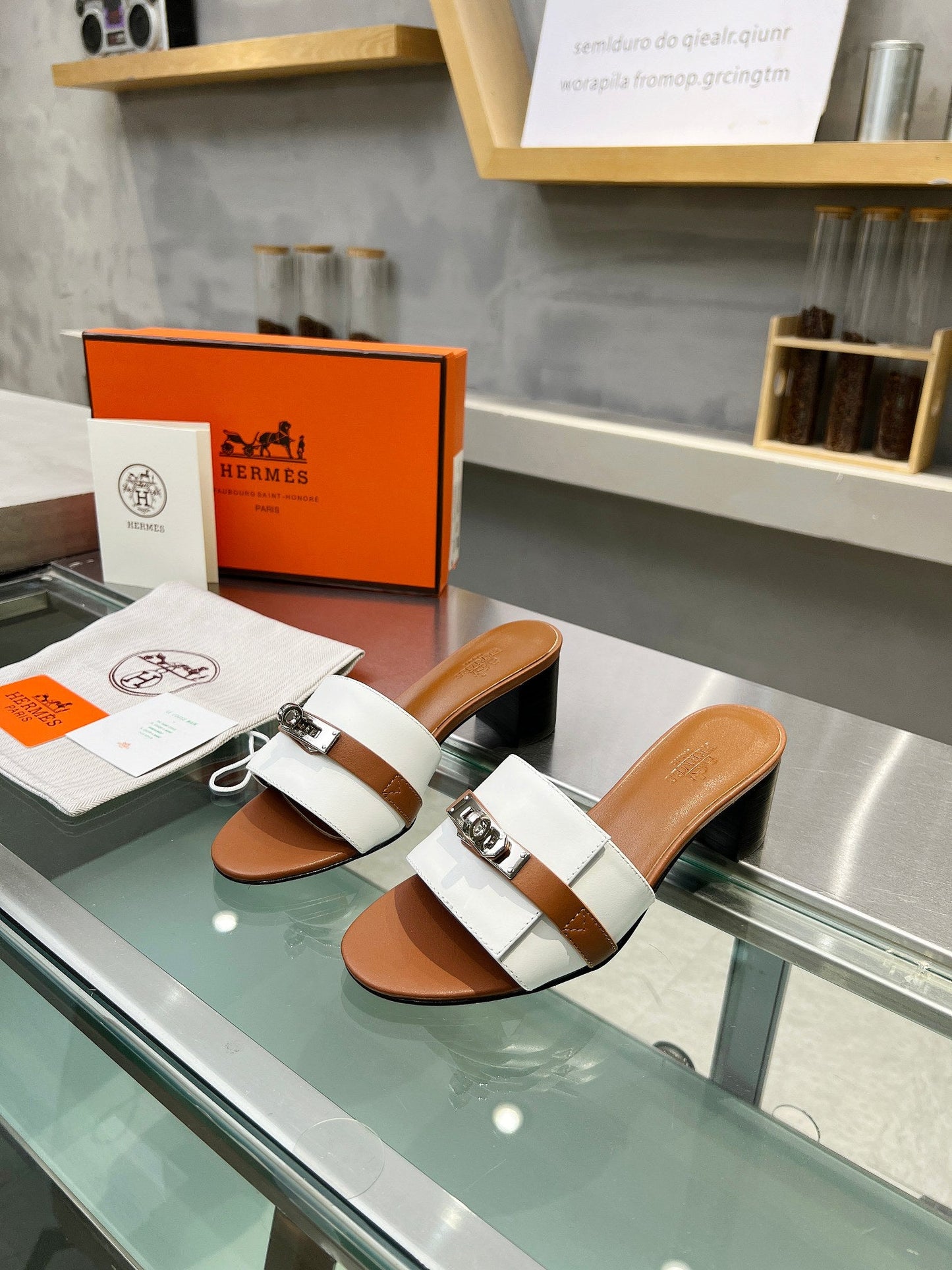 GIGI 50 SANDAL TAWNY MIX WHITE CALFSKIN - 35