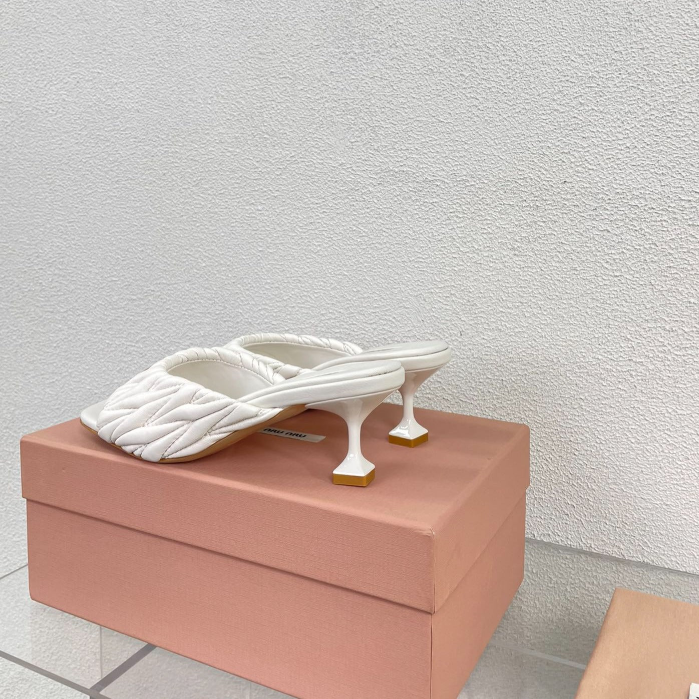 Women's Mid - Heel White Leather Stylized - 35