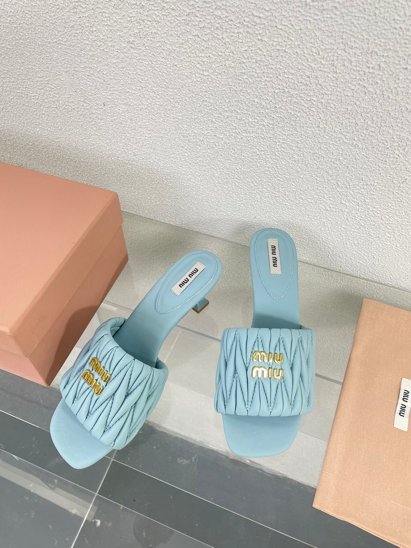Women's Mid - Heel Baby Blue Leather - 35