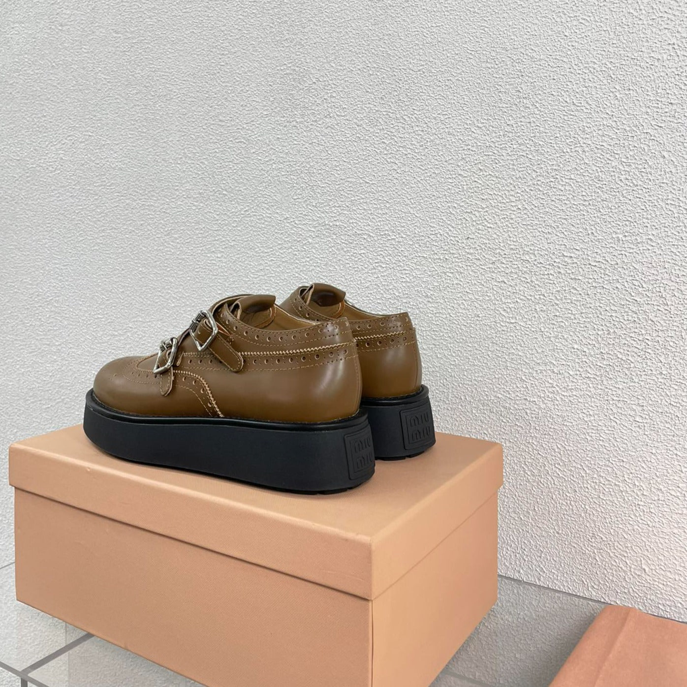 Baroque Thick-Soled Oxford Shoes Cider Calfskin - 35