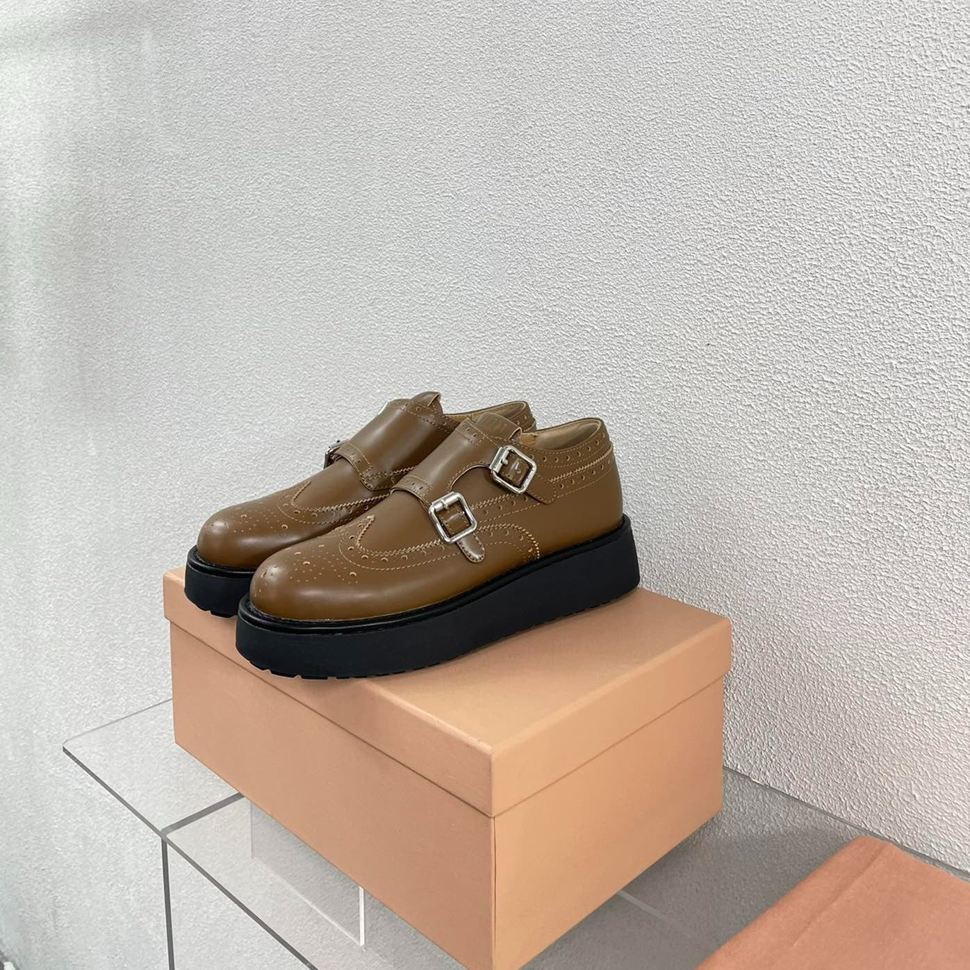 Baroque Thick-Soled Oxford Shoes Cider Calfskin - 35