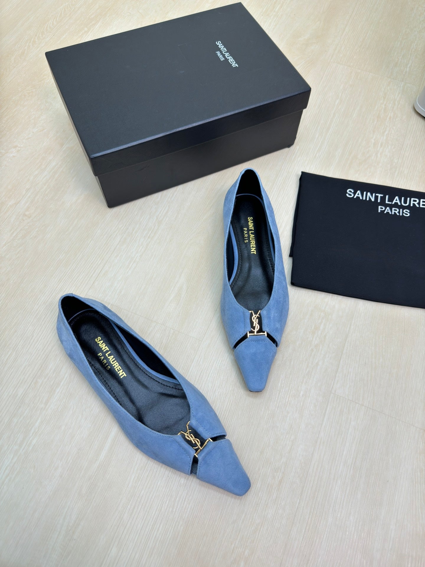 BABYLONE BALLET FLAT IN SKY BLUE SUEDE - 35
