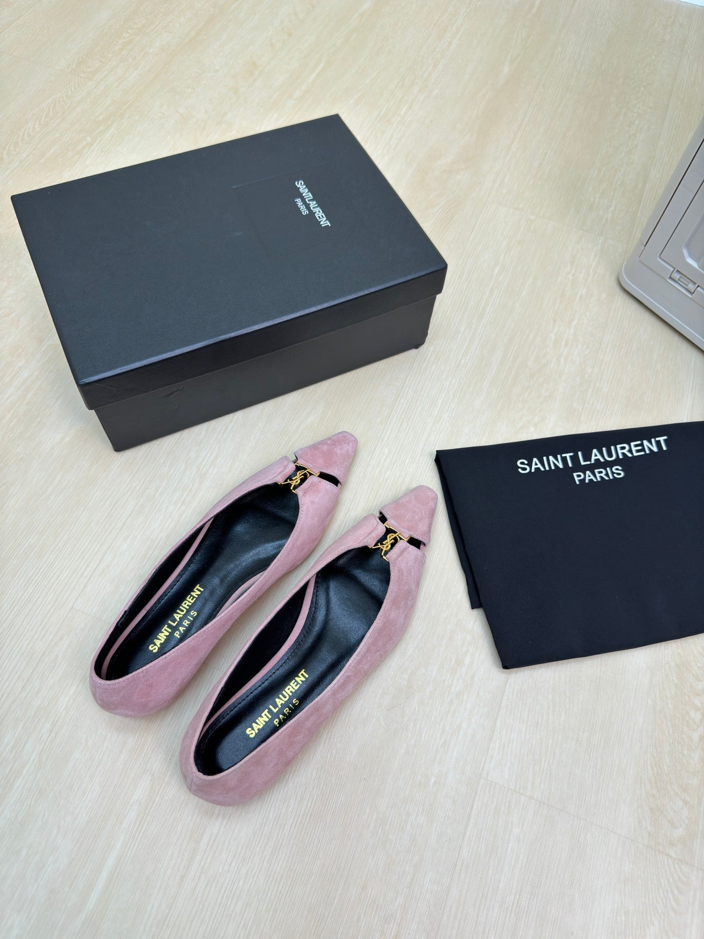 BABYLONE BALLET FLAT IN LIGHT PINK SUEDE - 35