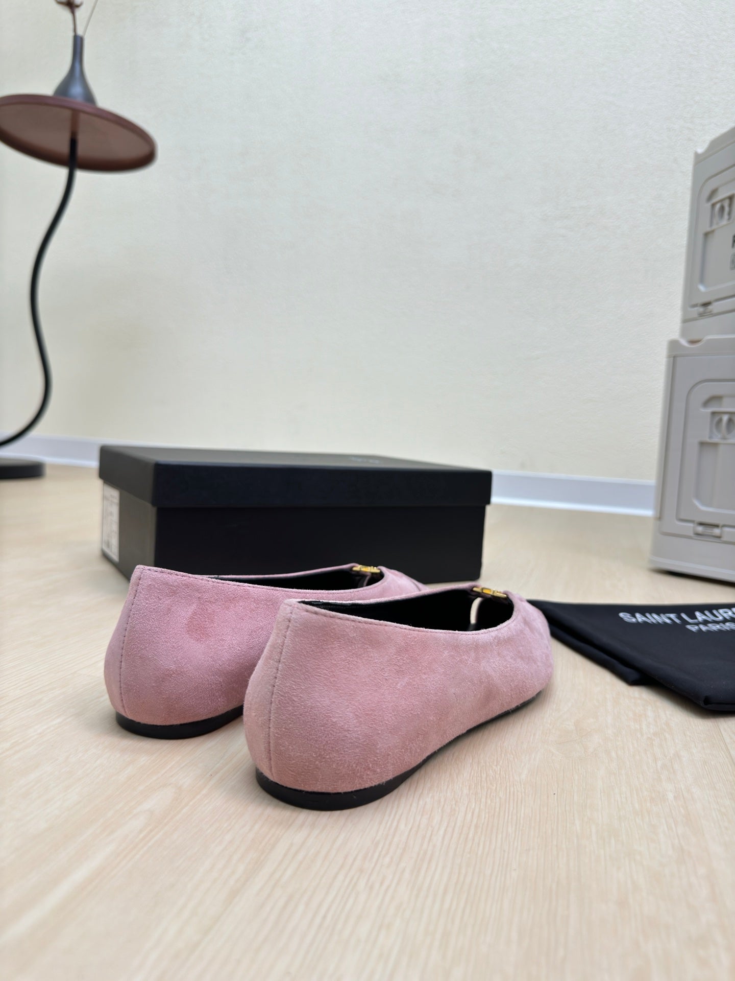 BABYLONE BALLET FLAT IN LIGHT PINK SUEDE - 35