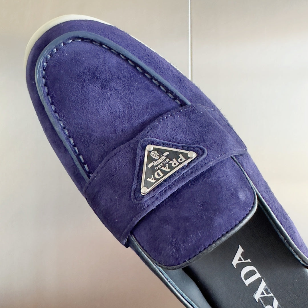 Pra Purple Suede Leather Mule 25mm Rubber Sole - 35