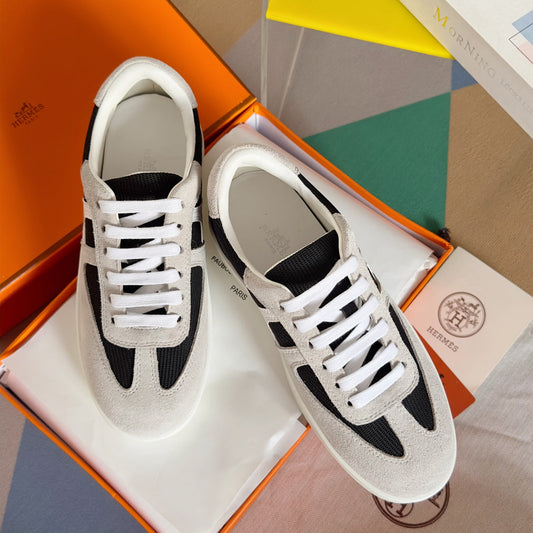 BOOMERANG SNEAKERS LIGHT GRAY MIX BLACK SUEDE - 35