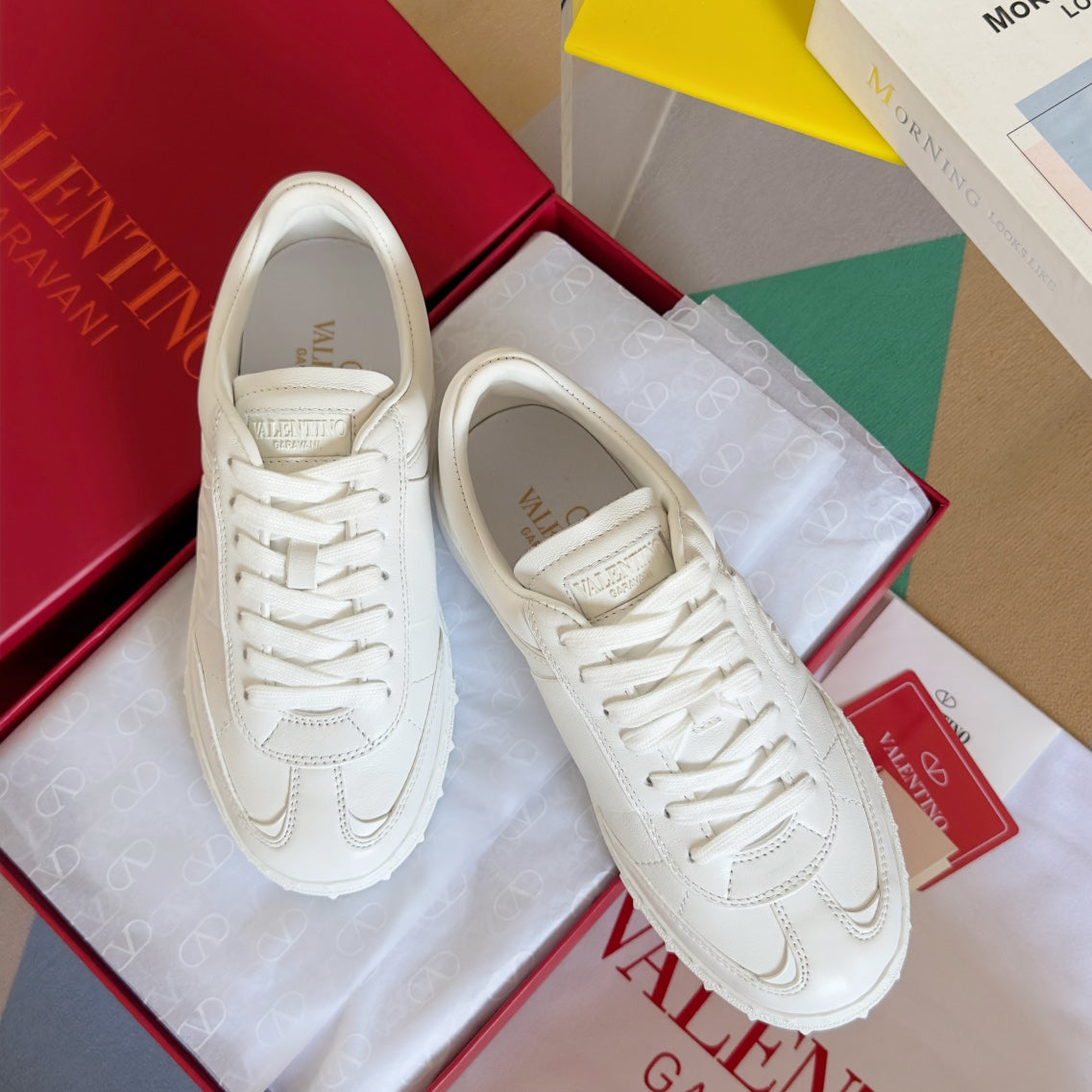 UPVILLAGE LOW TOP IN WHITE NAPPA LEATHER SNEAKER - 35