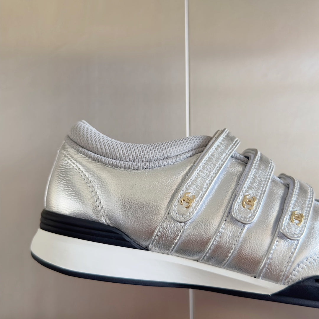 CC MARY JANE SNEAKER IN SILVER LAMBSKIN - 35