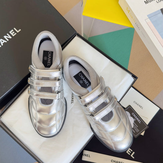 CC MARY JANE SNEAKER IN SILVER LAMBSKIN - 35