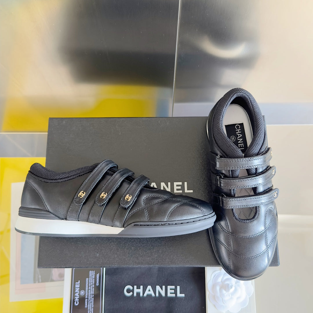 CC MARY JANE SNEAKER IN BLACK LAMBSKIN - 35