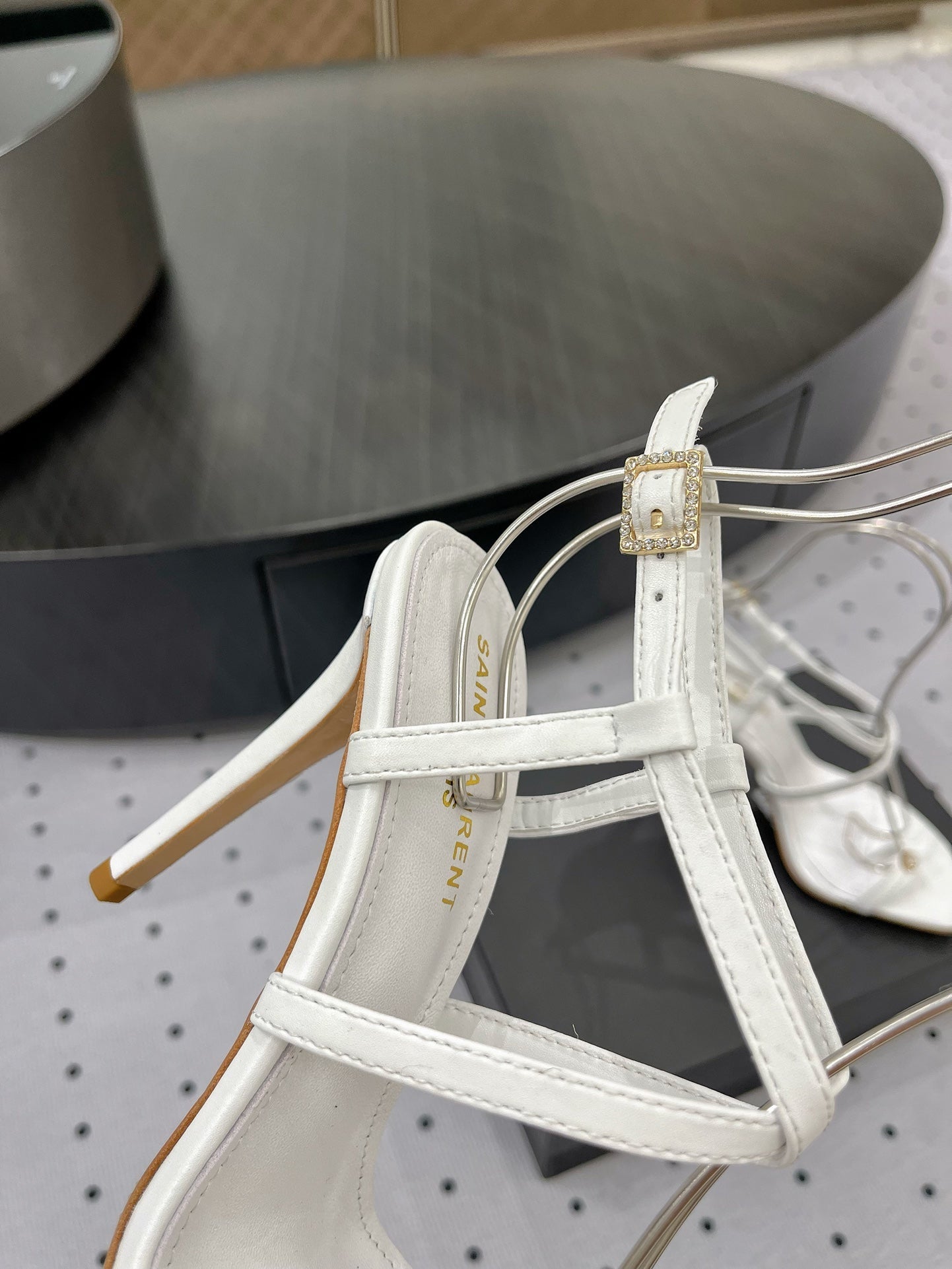 SL LINDEN HEELED SANDALS WHITE CALFSKIN - 35