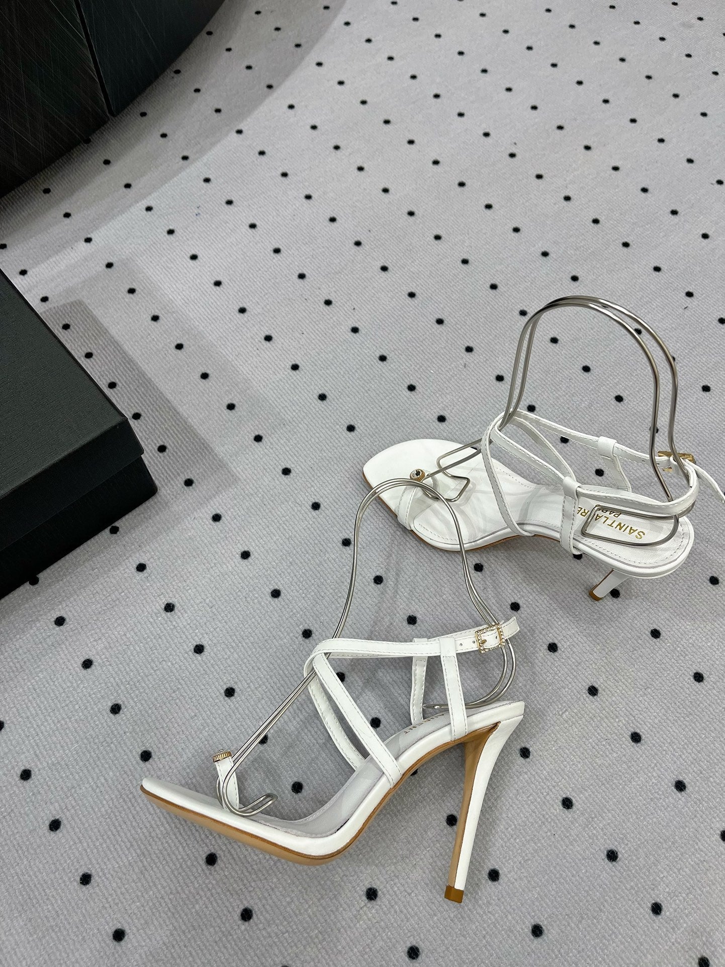 SL LINDEN HEELED SANDALS WHITE CALFSKIN - 35