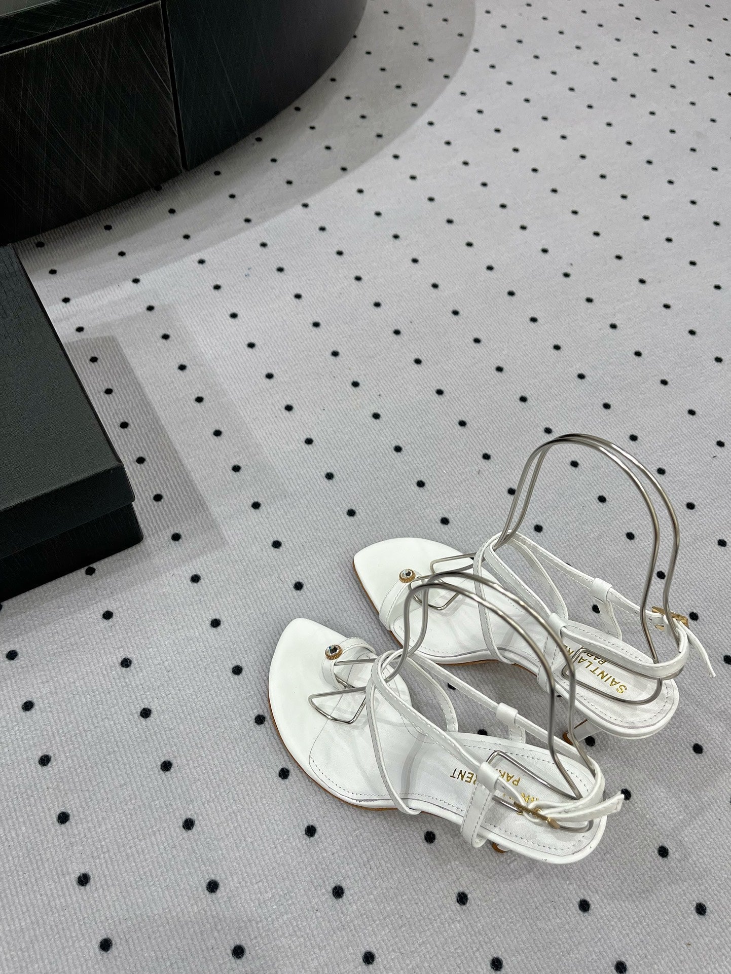 SL LINDEN HEELED SANDALS WHITE CALFSKIN - 35