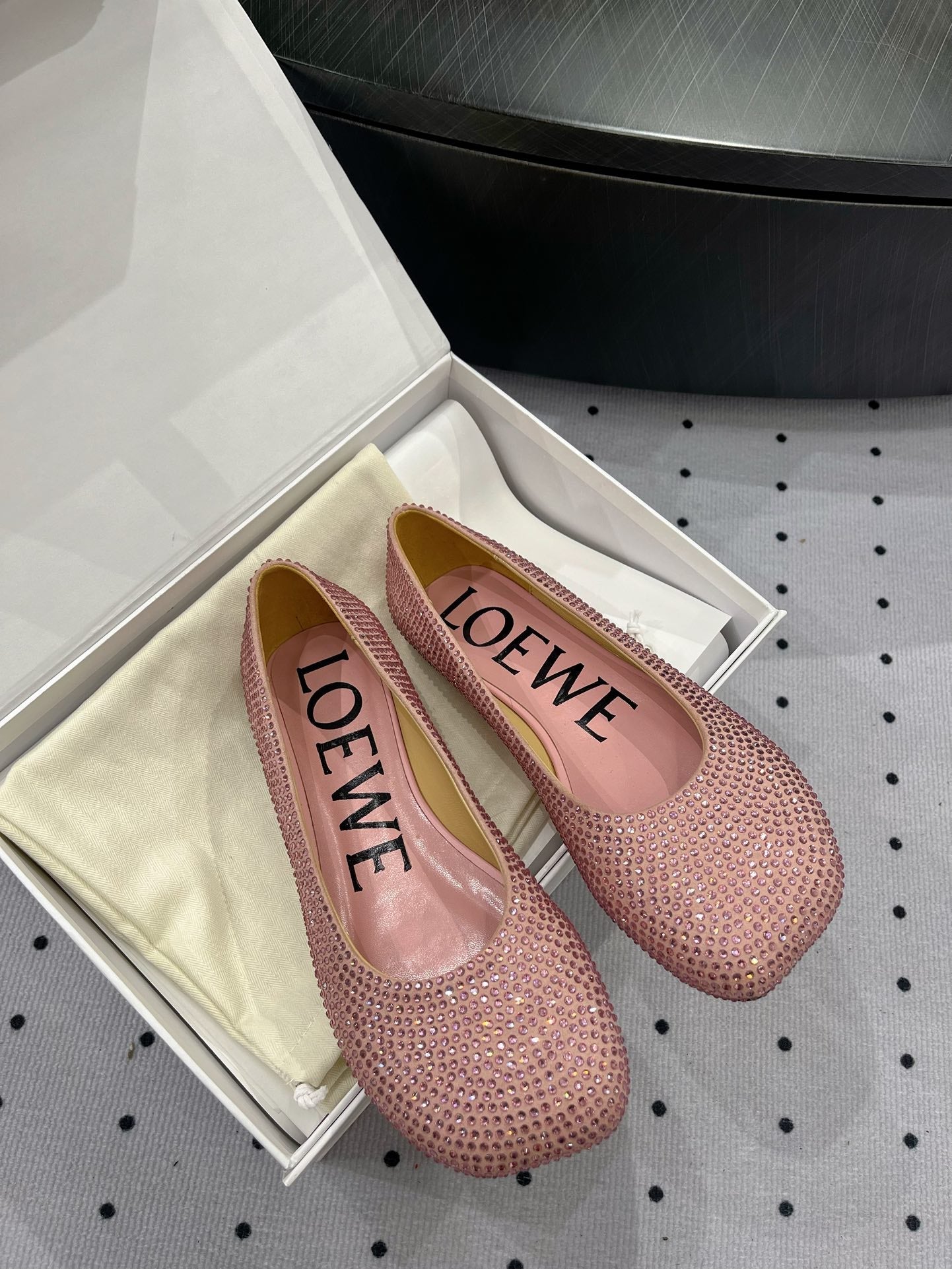 Toy ballerina in suede and allover rhinestones pink - 35