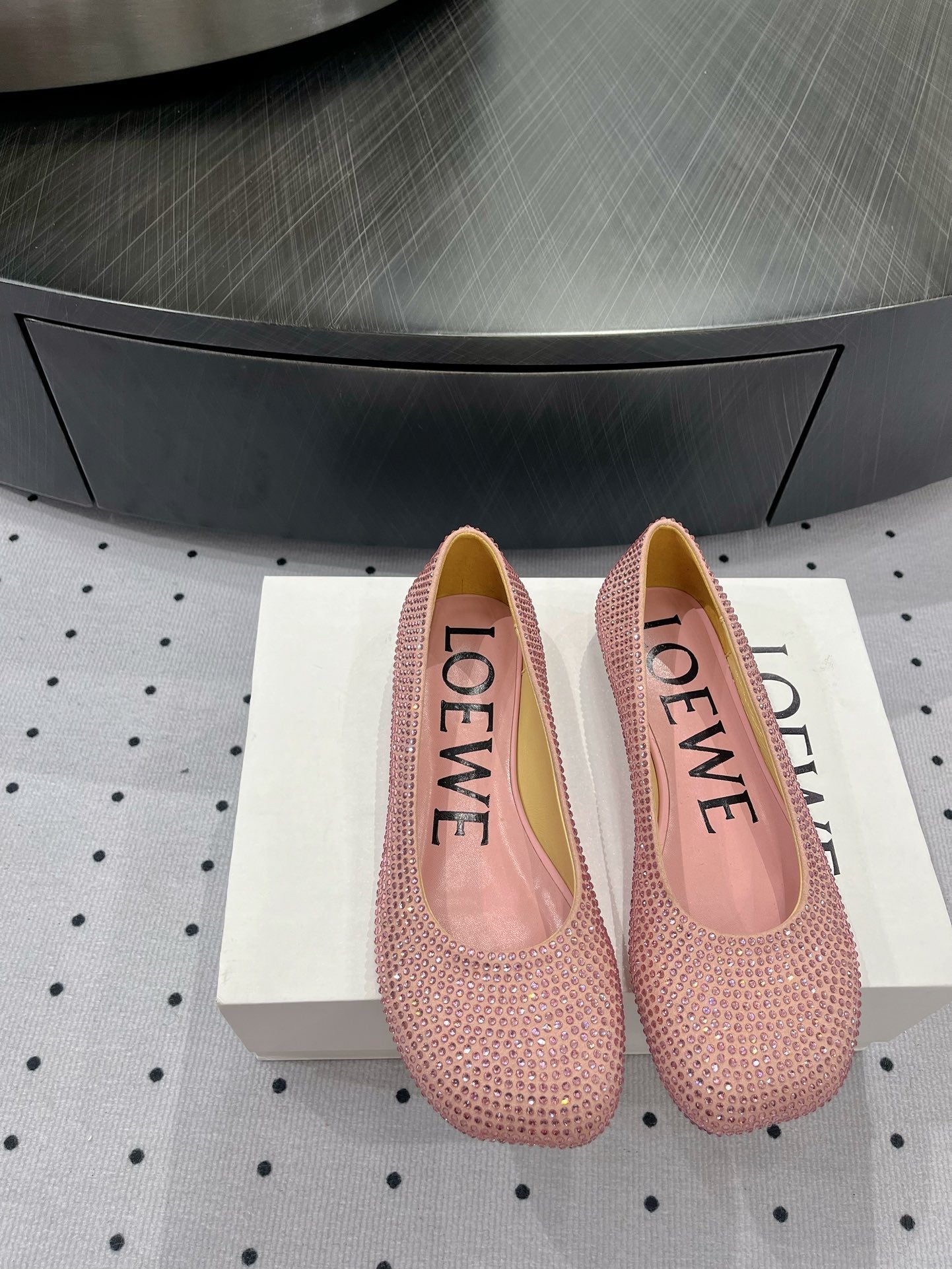 Toy ballerina in suede and allover rhinestones pink - 35