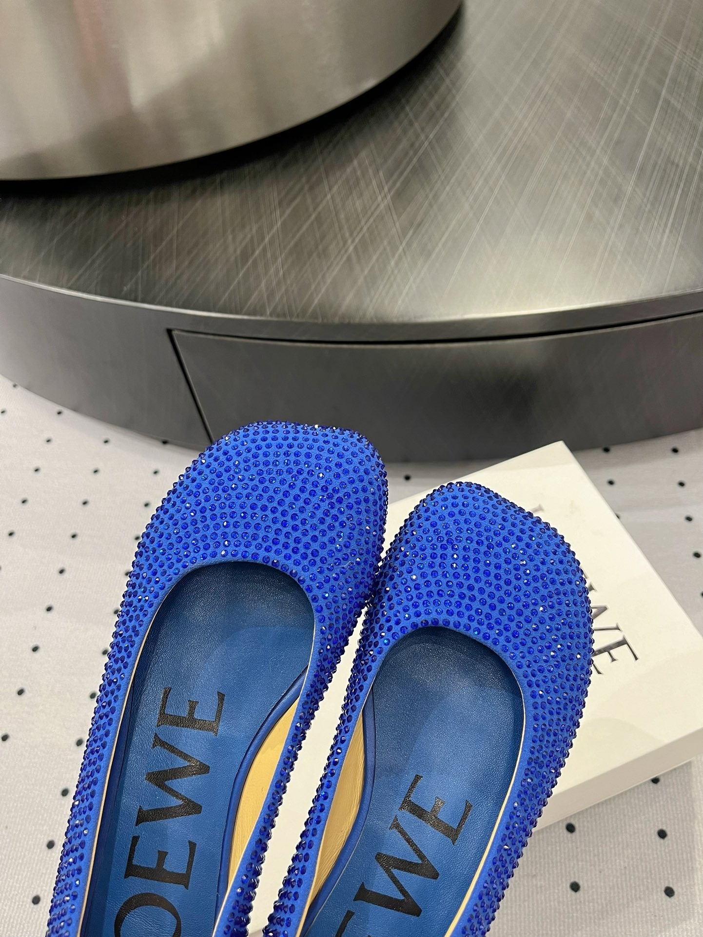 Toy ballerina in suede and allover rhinestones blue - 35