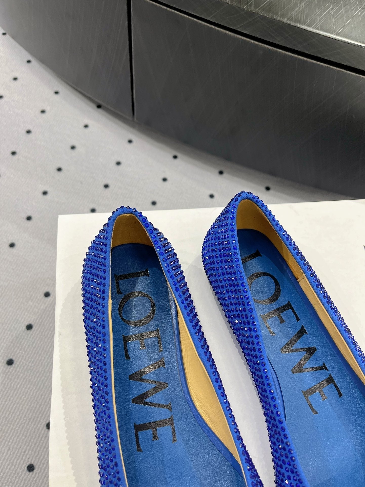 Toy ballerina in suede and allover rhinestones blue - 35