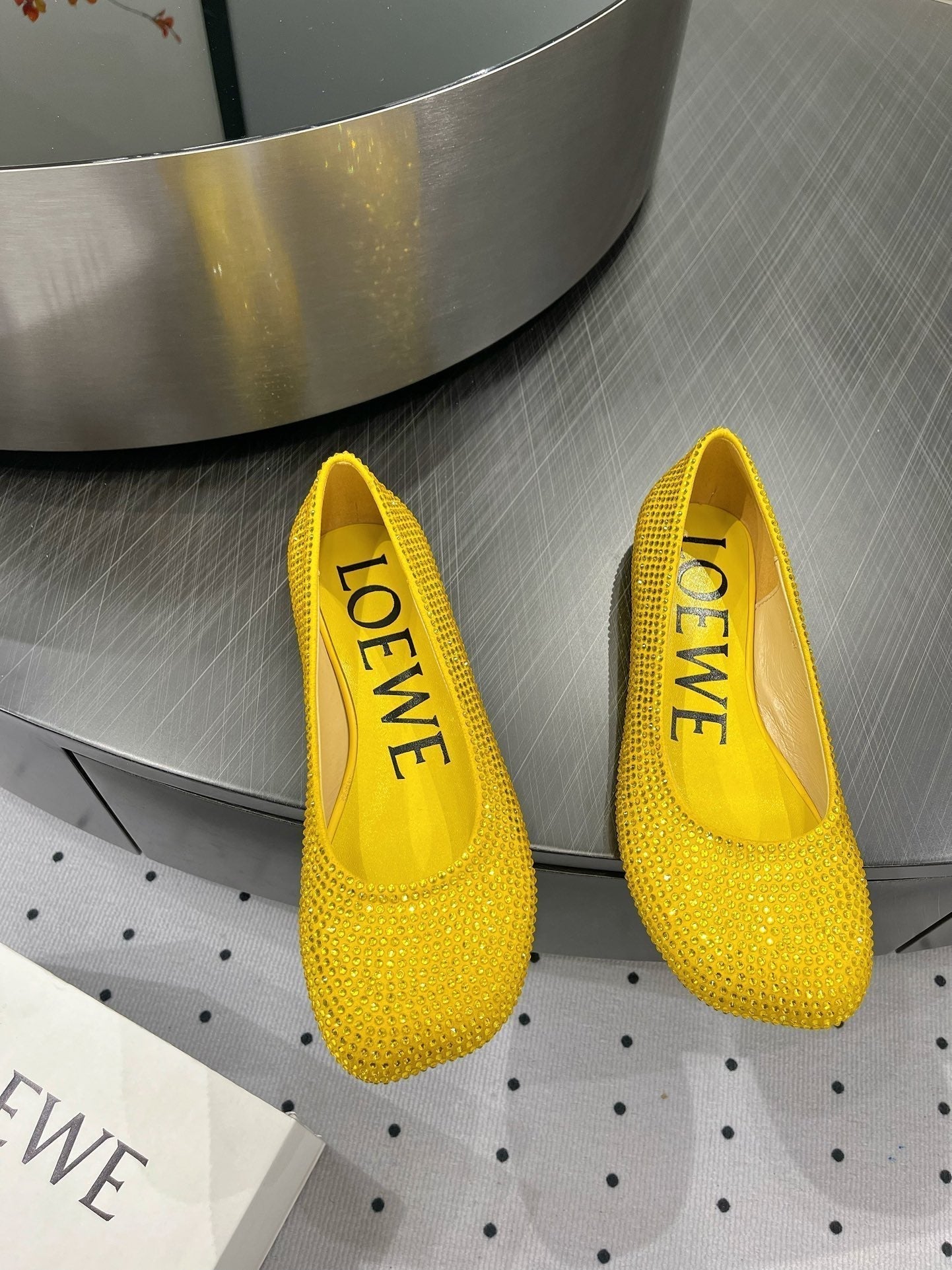 Toy ballerina in suede and allover rhinestones yellow - 35